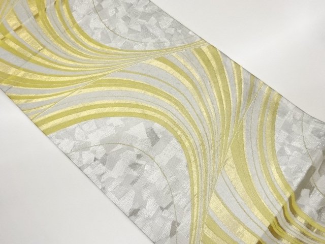JAPANESE KIMONO / FUKURO OBI / WOVEN ABSTRACT WAVE 